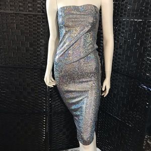 Fashion nova metallic stretch tube dress. Size L